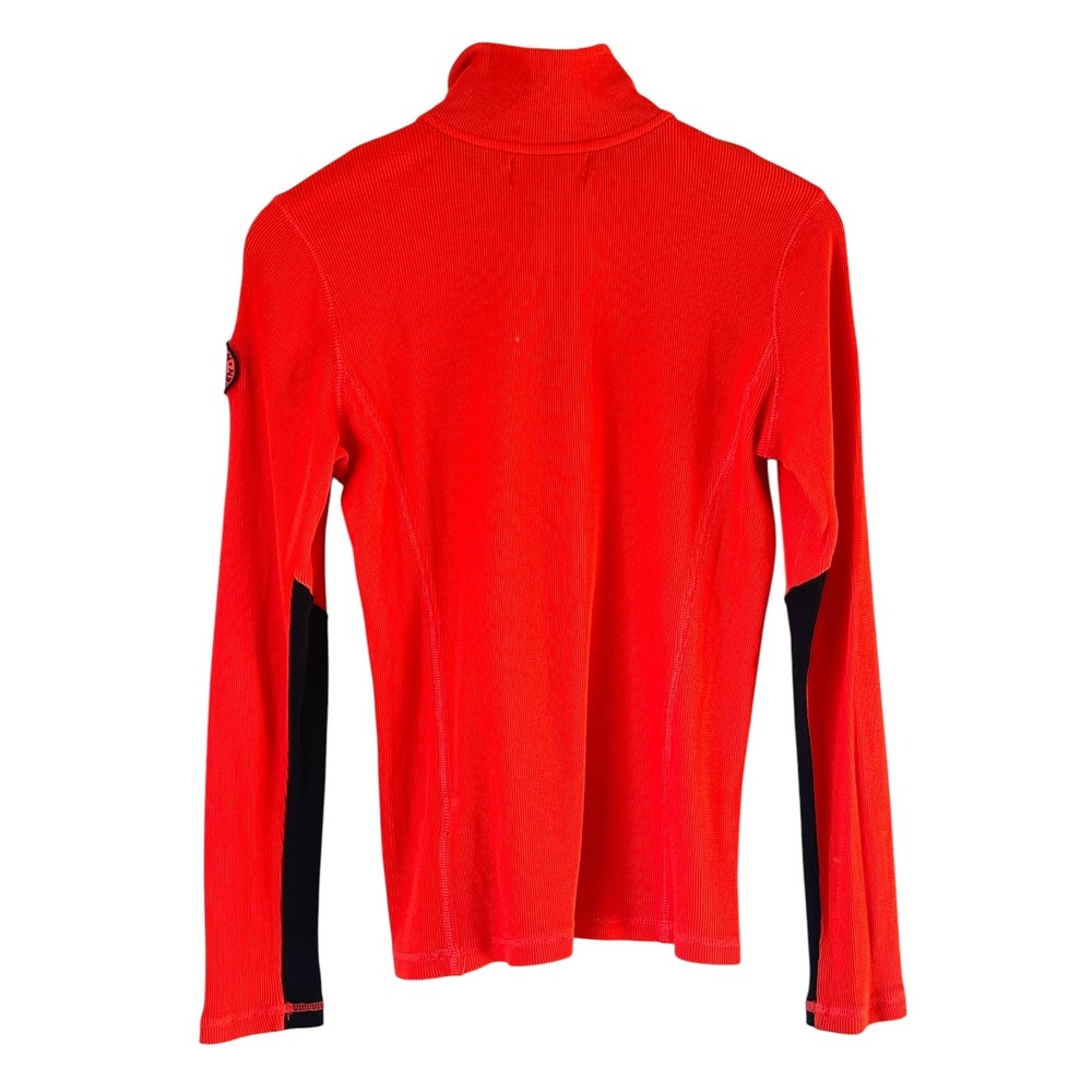 Lauren Ralph Lauren Womens Red Quarter Zip Pullover Medium Ribbed Active Top - Picture 3 of 12